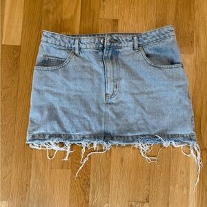 Y2K vintage Denim Frayed Hem Women Jean /denim skirt small